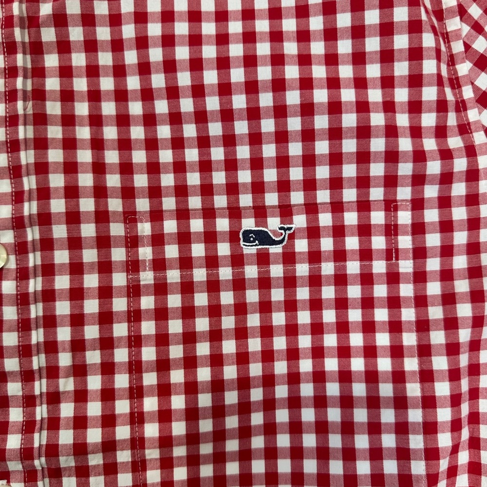 Vineyard Vines Mens Classic Fit Tucker Shirt Gingham Red White Check M - Picture 2 of 6
